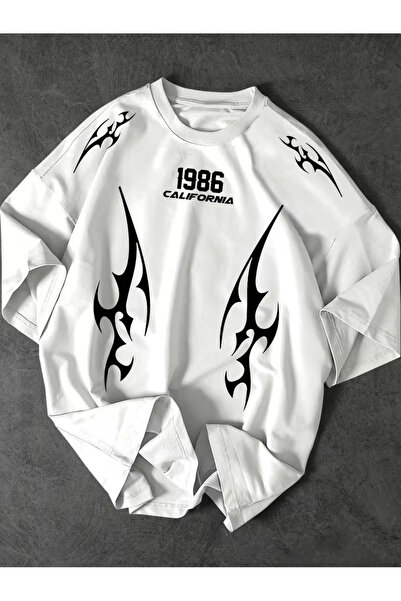 COMANCHERO تي شيرت كبير الحجم للجنسين بتصميم كاليفورنيا 1986 مطبوع