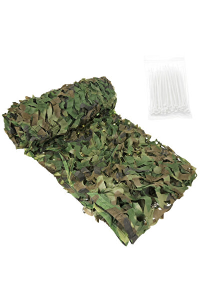 varioshop Camouflage Net 2x3m for Fence, Garden or Terrace, with 100 Attachme...