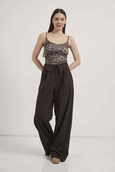 Arma Life ARMALIFE 0458 talie înaltă curea PANTALONI DE DAMĂ TIP PALAZZO CU D...