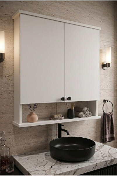 Orysa Design BD-3 Raflı Aynasız Banyo Dolabı, Duvar Dolabı - Beyaz