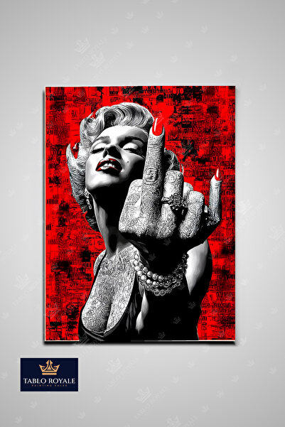 Tablo Royale El Hareketi Çeken Kadın Marilyn Monroe Dikey Kanvas Tablo-Salon Tablo