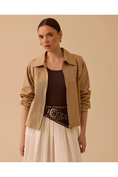 SEÇİL Gömlek Yaka Fermuarlı Ceket