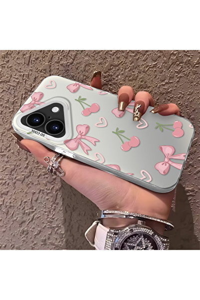 ARTISHELL iPhone 16 Plus Uyumlu Fiyonk Kalp Desenli Yüksek Kaliteli Telefon K...