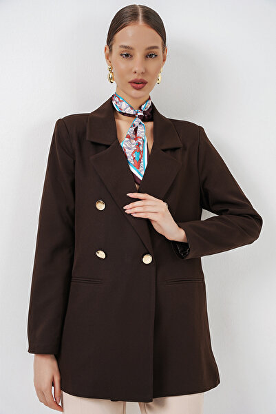 Bigdart Women's Double-Breasted Collar Blazer Jacket 0722 - Brown