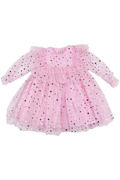 bebegen Rochie pentru fete Pink Gold Star cu model cu tul piese