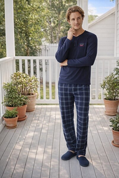 Pemilo Men's 01196 Long Sleeve Single Jersey Pajama Set