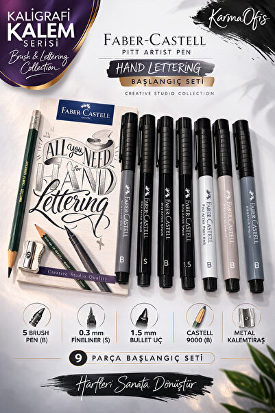 Faber Castell Faber-Castell Pitt Artist Pen Hand Lettering Set 9 Pieces Calli...