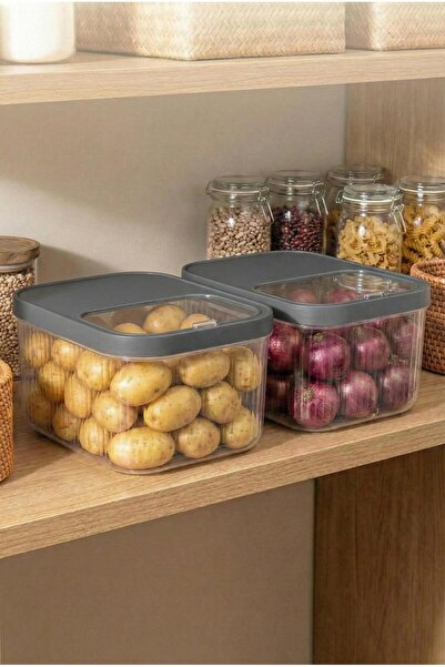 EWs 2-Piece 12 Lt Multibox Smoked Sliding Lid Storage Container & Food Contai...