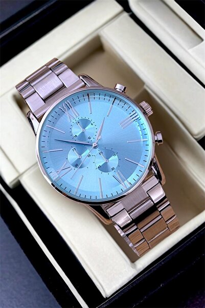 Güncel Vitrin Premium Infinity Baby Blue Ipc Plated Men's Wristwatch