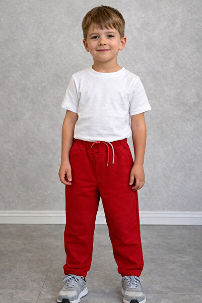 SANTRALBEBE Унисекс панталони с ластик в талията в червено за 23 април