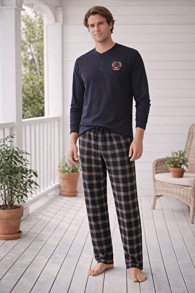 Pemilo Men's 01122 Long Sleeve Single Jersey Pajama Set