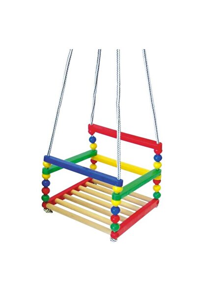 JIADIHONG Πολύχρωμη ξύλινη κρεμαστή κούνια για παιδιά