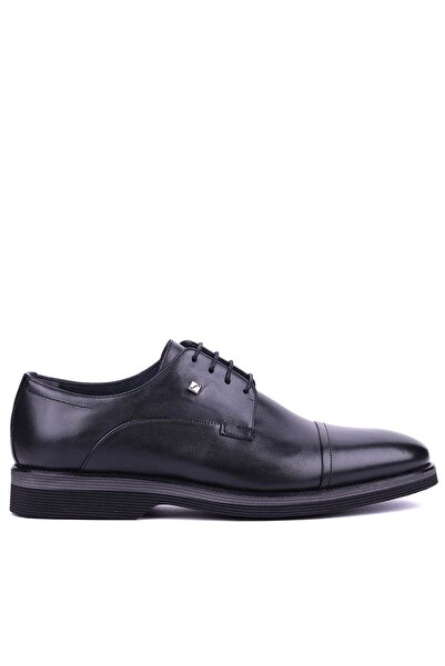 Fosco - Genuine Leather Black Color Classic Men's Shoes - 3103