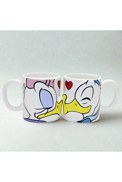Mersi SHOP Donald and Daisy Duck Kissing Couple Mug Set Lover's 2-Piece Mug