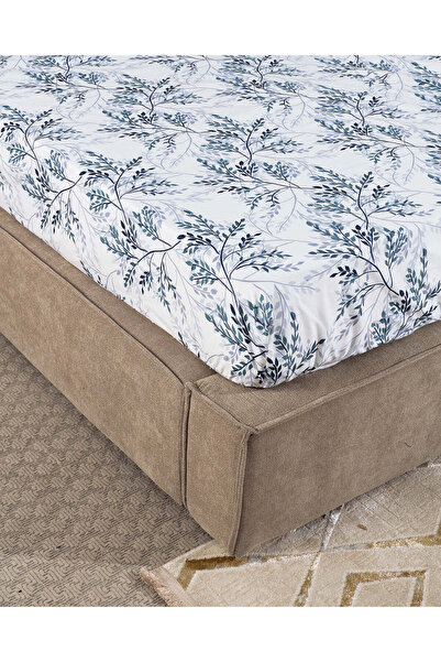 REDTAG Green Botanical Printed Fitted Sheet Double Size 135cm x 200cm