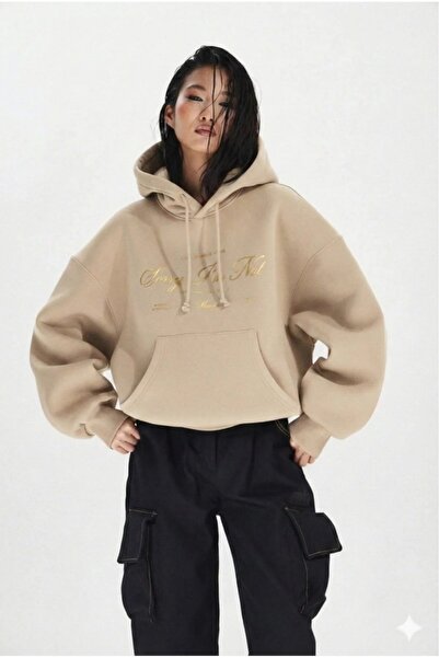 ZAVIXO Hanorac unisex premium cu 3 fire B cu imprimeu O supradimensionat – Tr...