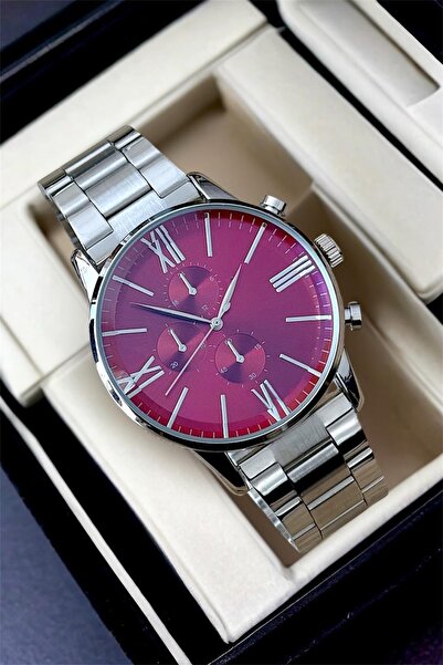 Güncel Vitrin Premium Infinity Burgundy Ipc Plated Men's Wristwatch