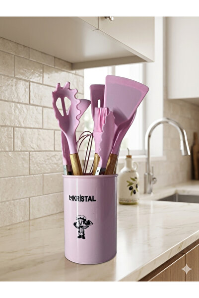 ceviz home züccaciye tekstil ltd şirketi Pembe 12 Parça Silikon Mutfak Gereçl...