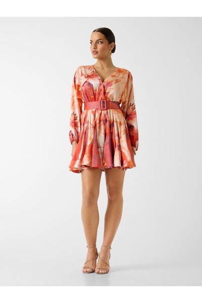 Guess ESTELA SURPLICE PRINTED DRESS
