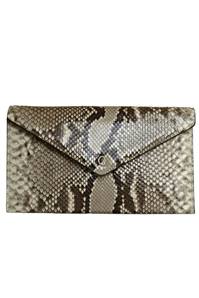 Platin Beige Python Leather Women's Handbag Bag