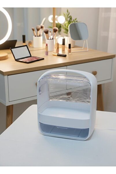 TrentonGCC White Cosmetic Storage Organizer with Drawer – Dustproof Makeup & ...