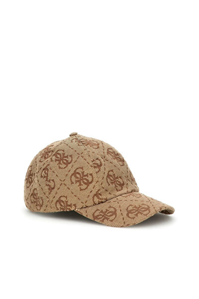 Guess Jeanie Jacquard Micro All Baseball Women's Brown Hat Aw5503Pol01-Ltl