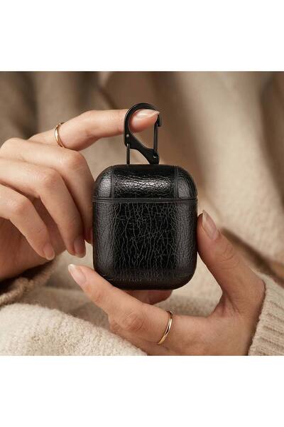 CaseOnn سماعات أبل إيربودز 1 / 2. حافظة نسجيل كاشوكيه فاخرة مظهر جلدي باللون ...