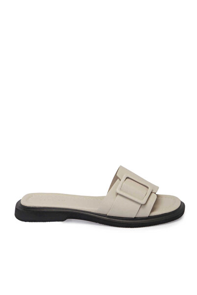 Tergan Vizon Hakiki Deri Kadın Terlik - K25Y1TR67975-A44