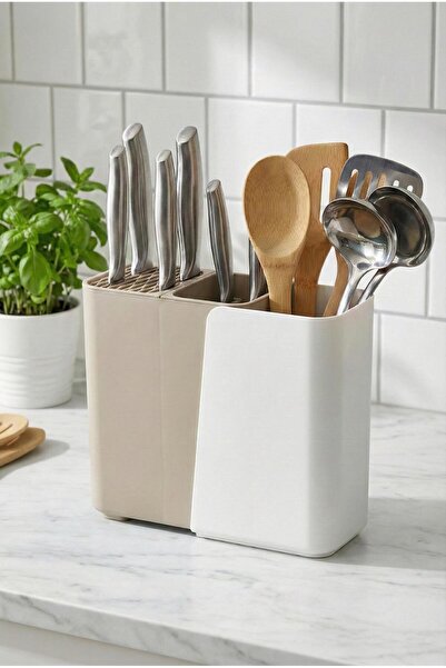 EWs حامل أدوات المائدة المنزلق من مينك وحامل السكاكين العملي ومنظم أدوات المط...