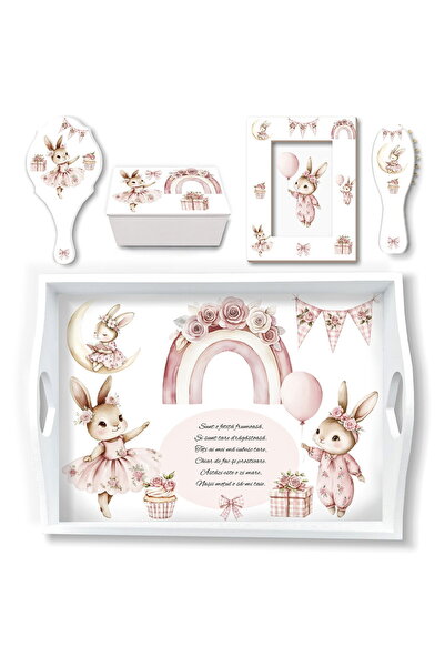 OEM Cake breaking and slicing set The World of Pink Bunnies, with slicing tra...