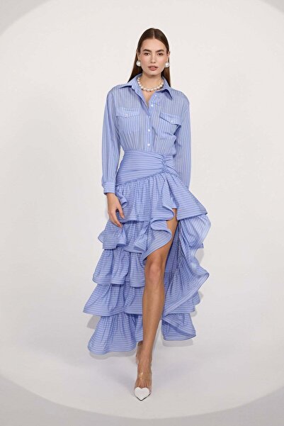 NOK İSTANBUL Soft Powder Dress Blue