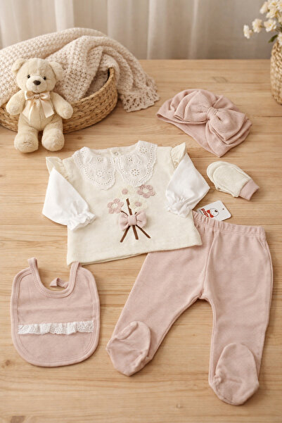 5 COLLAR FLORAL NEWBORN BABY GIRL HOSPITAL EXIT SET/BABY GIRL BODYSUIT SET