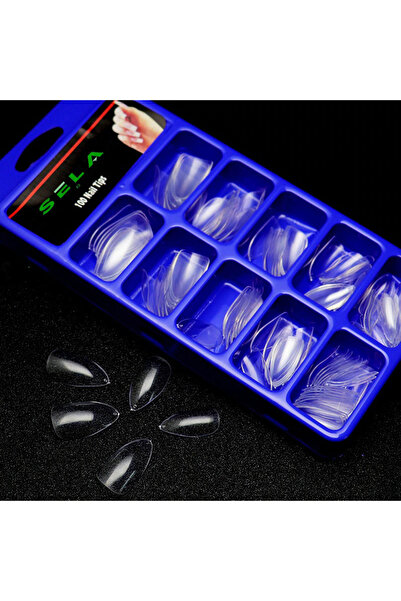 SELA Unghii false transparente, model oval-Mandala, 100 bucăți