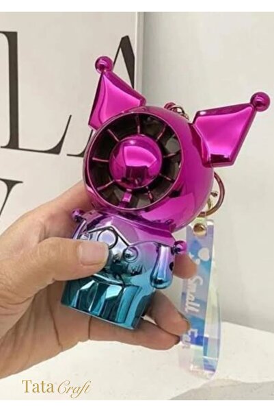 TATA CRAFT Cartoon Sanrıo Kawaii Kuromi Şarjlı El Vantilatörü Masa Üzeri Fan ...