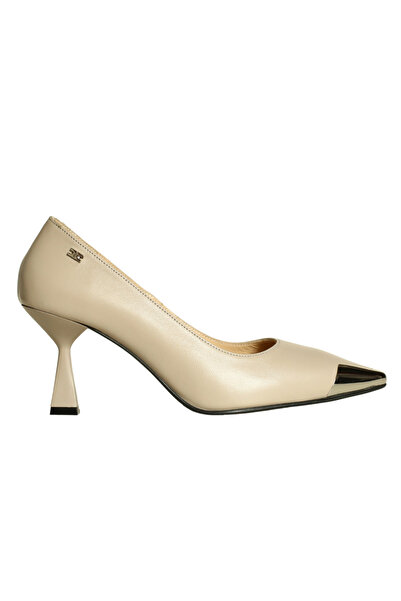 Platin Mink Leather Women's Heeled Shoes