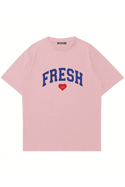 Mad&Calf Tricou Unisex Fresh cu imprimeu guler rotund supradimensionat