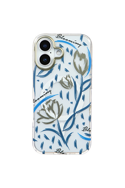 Casen iPhone 17 Magsafe Lale Desenli Blooming Kamera Korumalı Lüks Tasarım Şı...