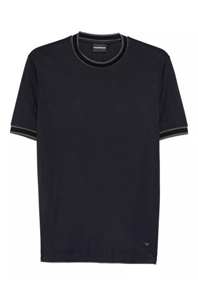 Emporio Armani Men's Slim Fit Crew Neck Cotton Pack Short Sleeve Navy Blue T-...