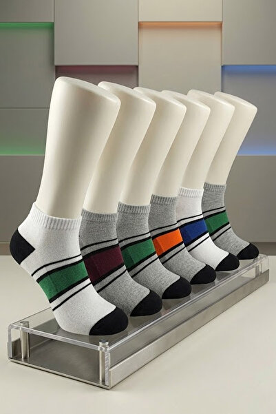 BENİSA ÇORAP Men's Cotton Multi-Colored Booties Socks 6-Pack