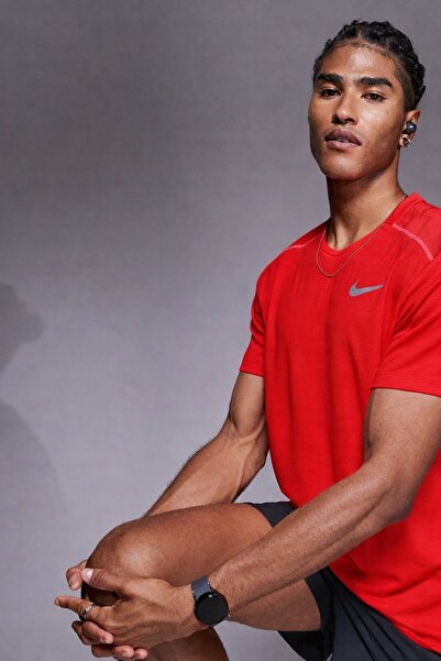 Nike Tricou de alergare pentru bărbați Dri Fit Miler Red SS Top, roșu