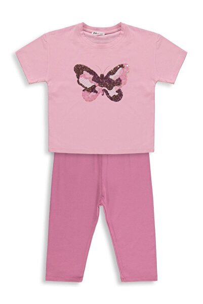 Civil Girls Κοριτσίστικο Σετ Πεταλούδα Με κέντημα για 6-9 ετών - Ροζ