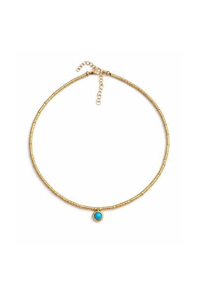 Venus Design Çelik Turkuaz Taşlı Kolye