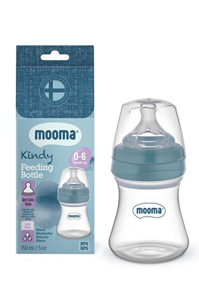 Mo زجاجة رضاعة موما 150 مل 0-6 أشهر تدفق بطيء - أزرق