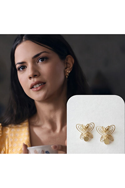 ABACIA Orijinal Masumiyet Müzesi Füsun Kelebek Küpe / 14K Altın Kaplama