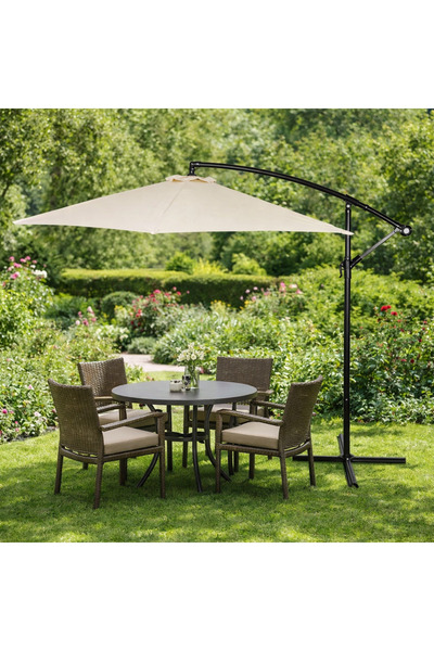 ideal STORE Umbrela de Gradina idealSTORE BeigeGarden, Deschidere 300 cm, Pli...