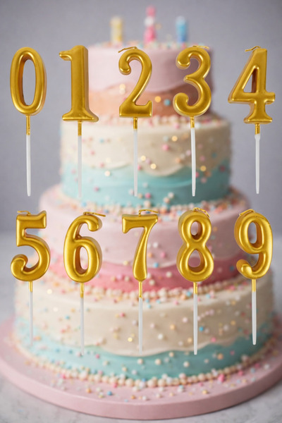 Ege Concept Life Set of 5 Number-Shaped Birthday Candles - Birthday Celebrati...