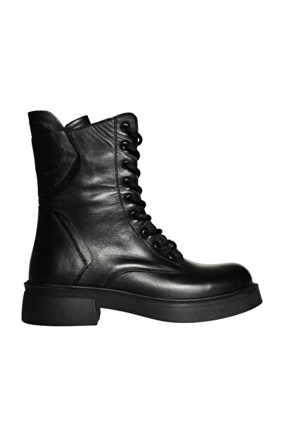 Platin Black Leather Women's Boots