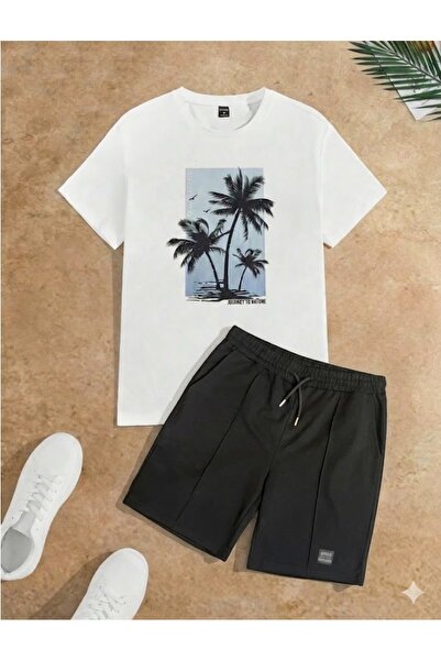 PENTHİLUS Men's Summer Outfit - Top and Bottom Set - Men's Shorts Set