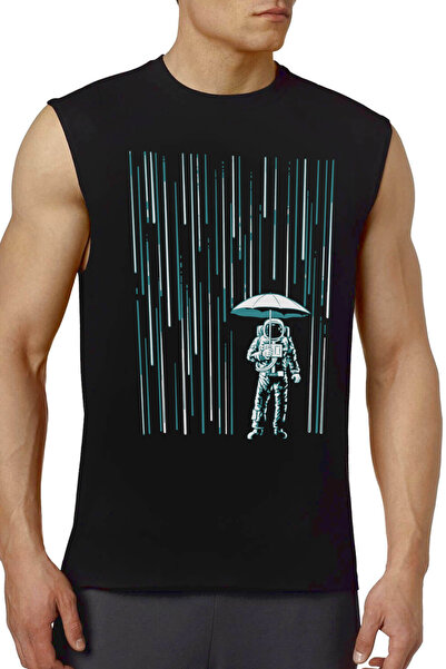 ROCKANDROLL Διαστημική Βροχή Μαύρο Μανίκι με Κοψίματα |   Ανδρικό μπλουζάκι χ...