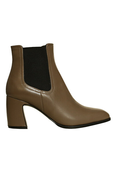Platin Vizon Leather women's elastic heeled boots
